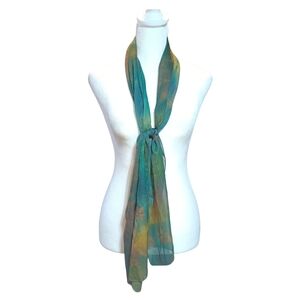 Vintage Nevada Made In Italy Sheer Green Scarf